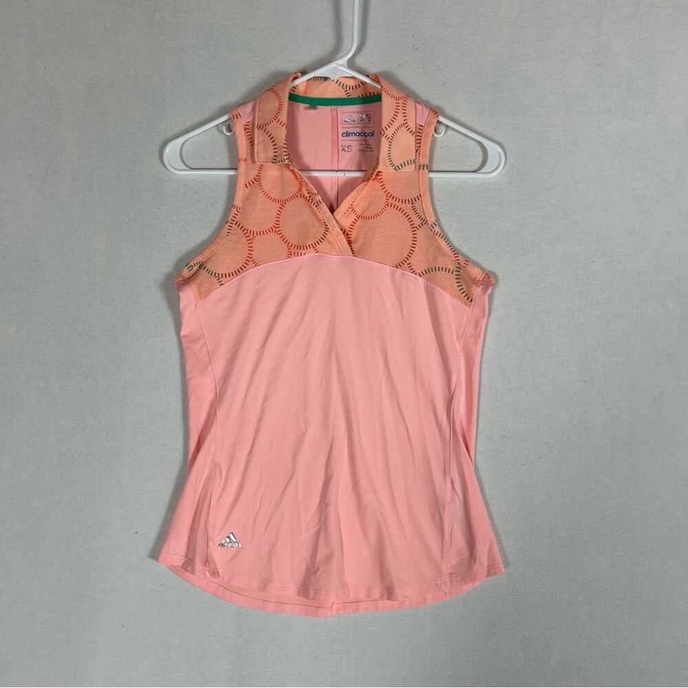 Adidas Pink ClimaCool Golf Tank Top Women’s XS Sheer V Neck Ventilated Athletic